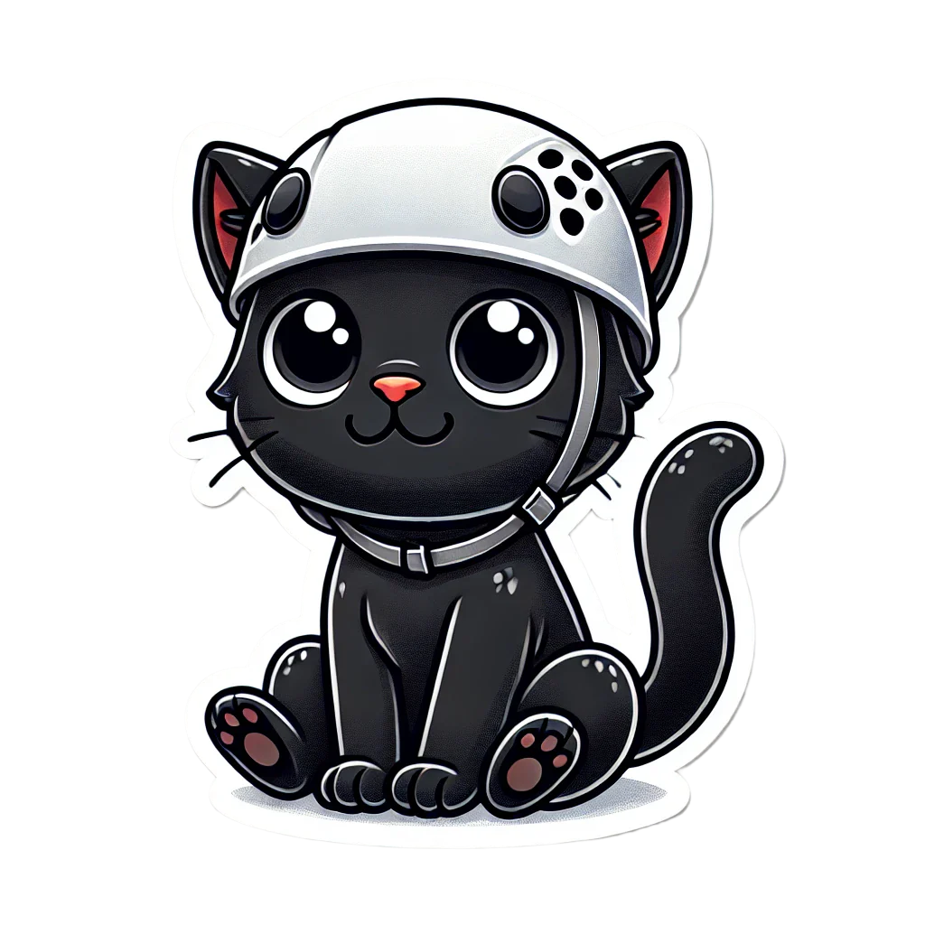 Crag Black Cat - Sticker