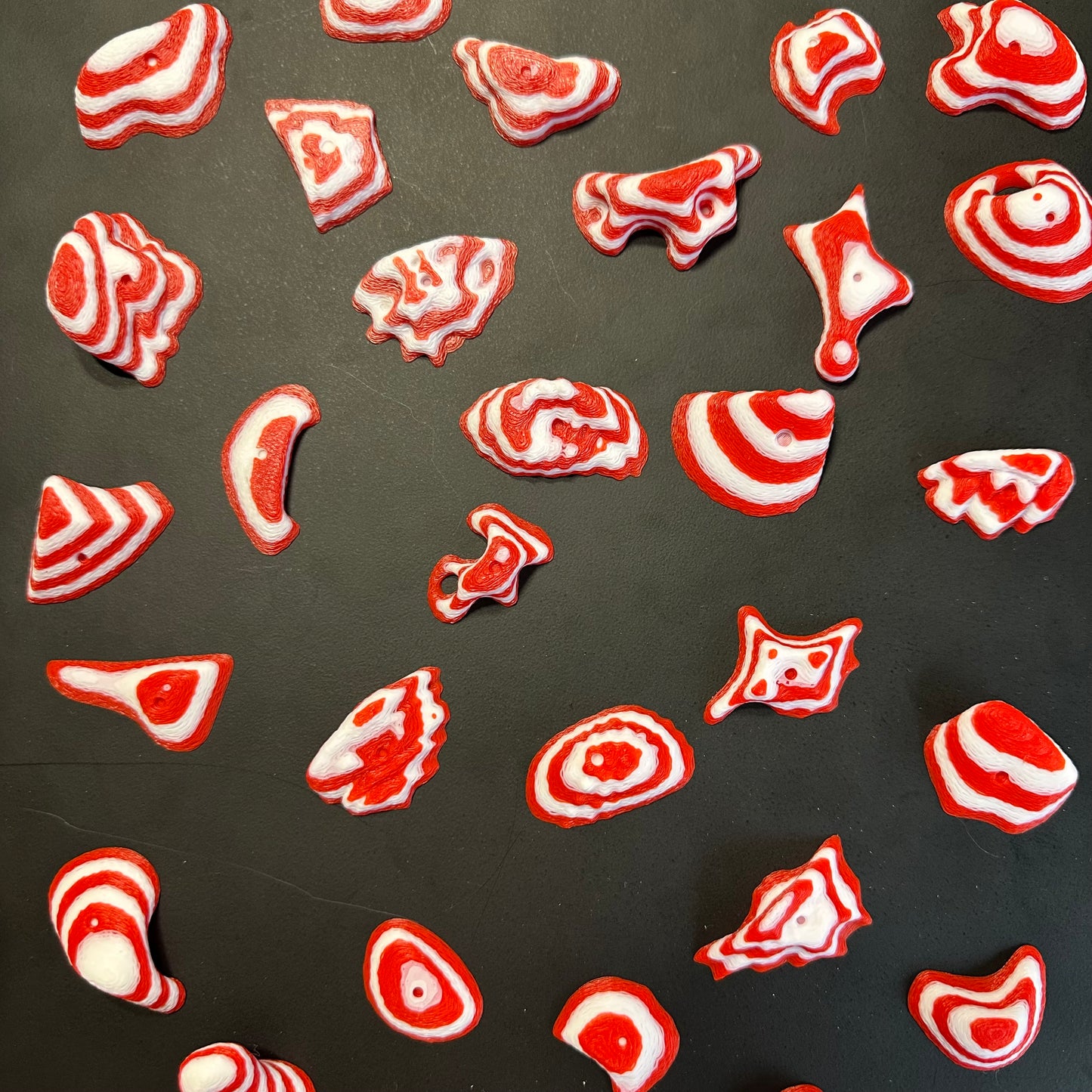 Candy Cane Colored - Mini Climbing Holds - Fridge Magnet
